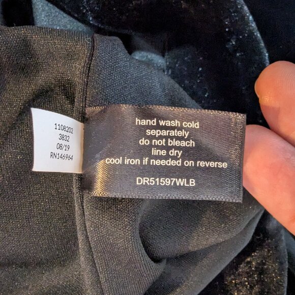 Lane Bryant Dress Black Velvet Blue Sequin Sleeve V-Neck V-Back Size 28 NEW NWT - Picture 11 of 11